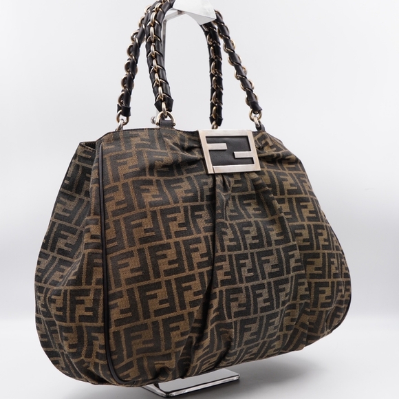 fendi tobacco zucca Canvas Chef Tote stylish little hobo bag BV30 Fendi Tobacco Zucca